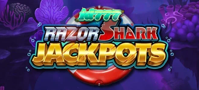 Tampilan visual slot Razor Shark Jackpots dengan tema bawah laut yang dinamis